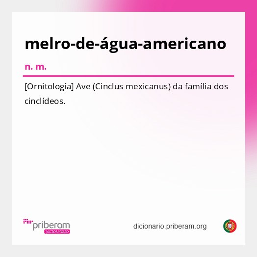 Significado de melro-de-água-americano