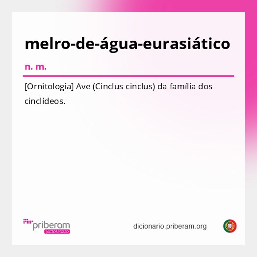 Significado de melro-de-água-eurasiático