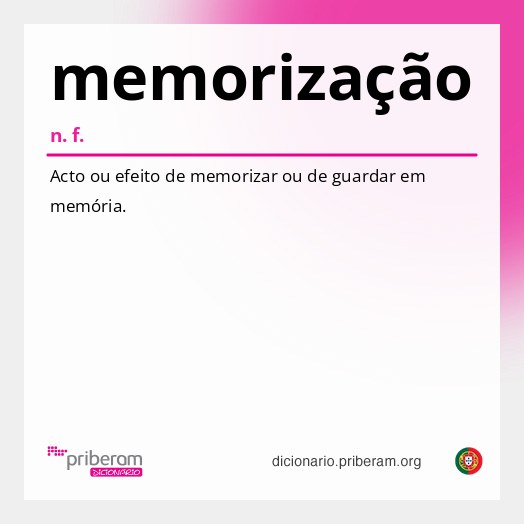 Significado de memorização