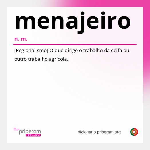 Significado de menajeiro
