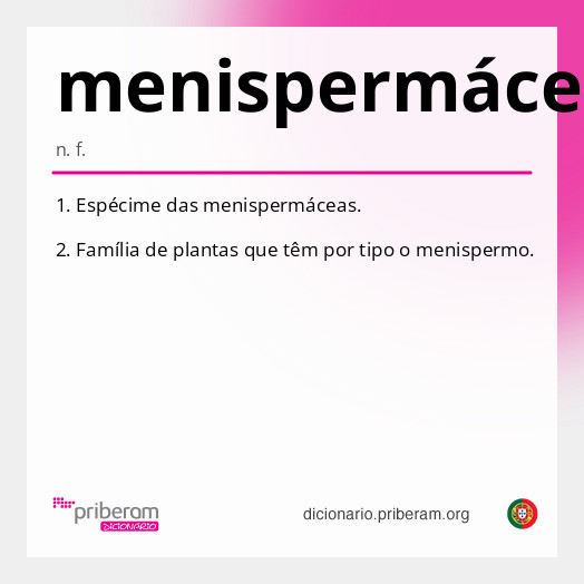 Significado de menispermácea