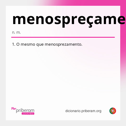 Significado de menospreçamento