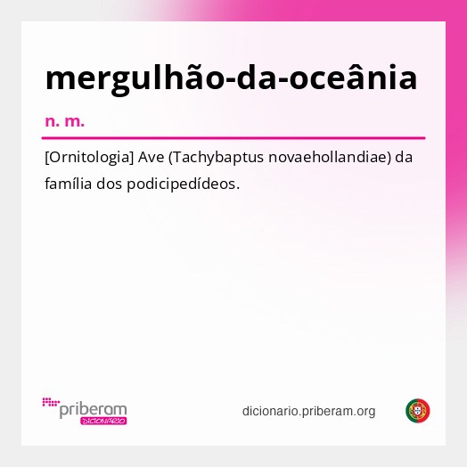Significado de mergulhão-da-oceânia