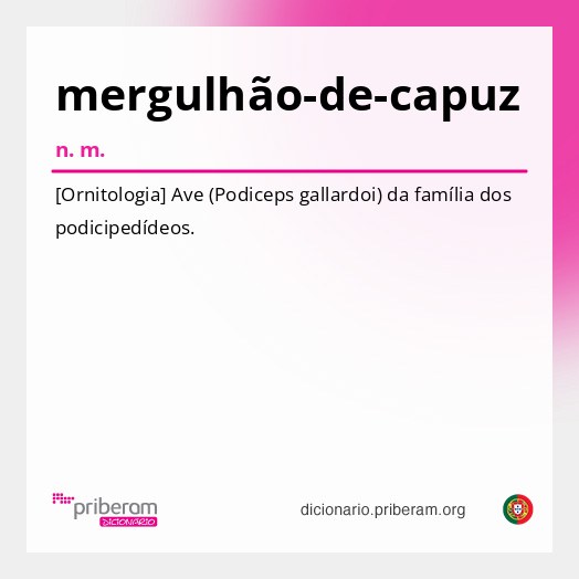 Significado de mergulhão-de-capuz