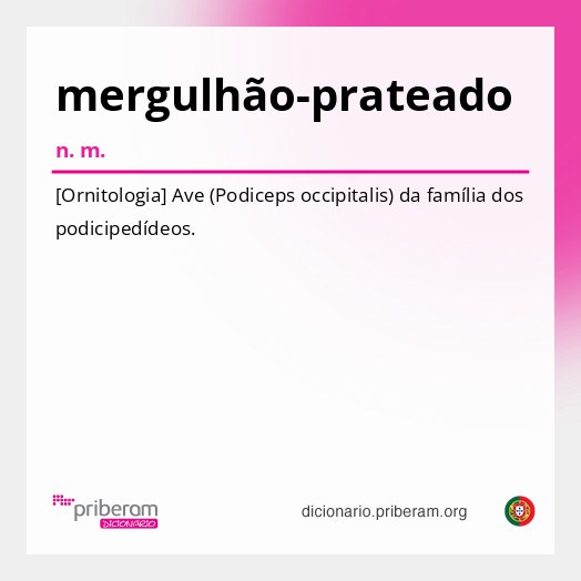 Significado de mergulhão-prateado