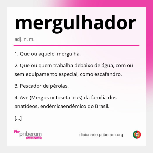 Significado de mergulhador