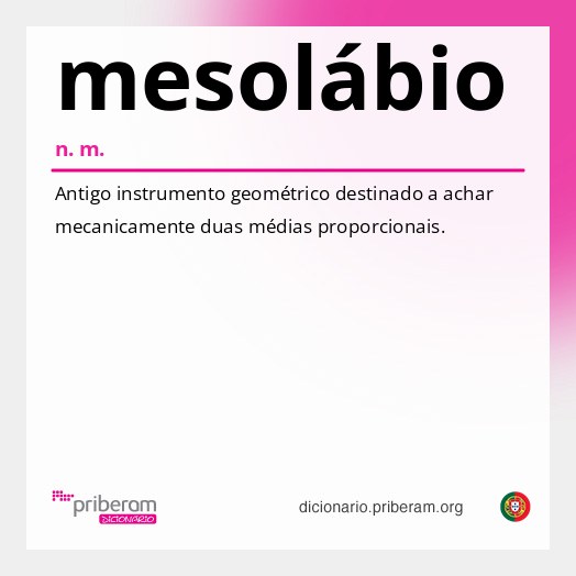 Significado de mesolábio