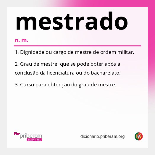 Significado de mestrado