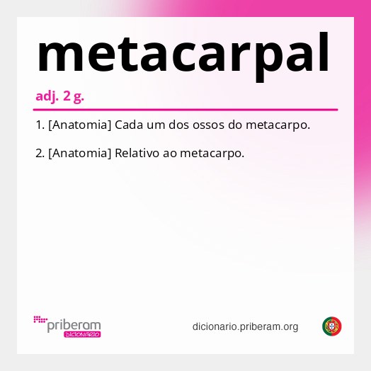 Significado de metacarpal