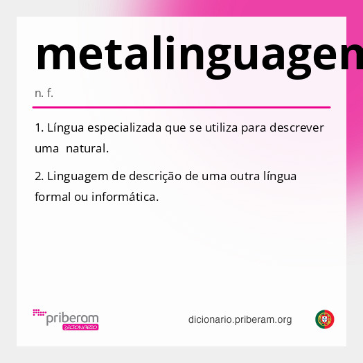 Significado de metalinguagem