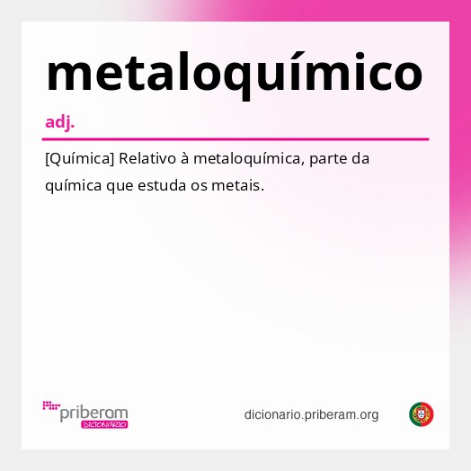 Significado de metaloquímico