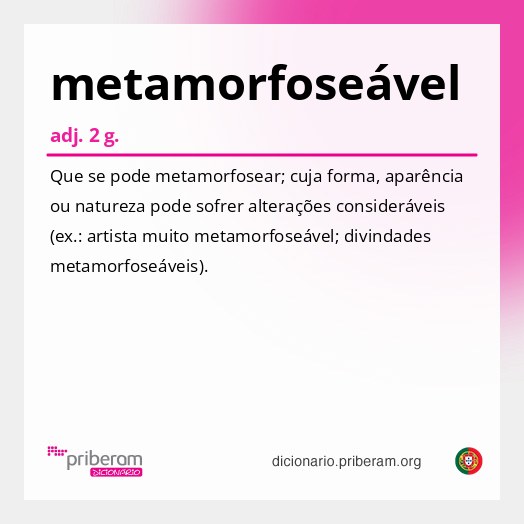 Significado de metamorfoseável