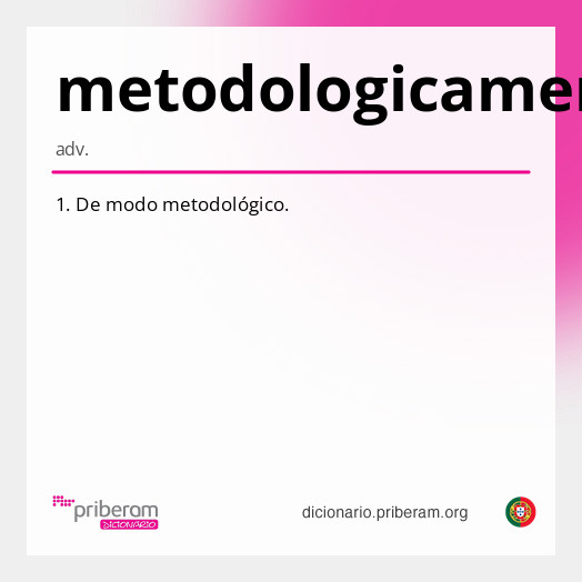 Significado de metodologicamente