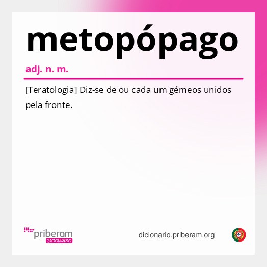 Significado de metopópago