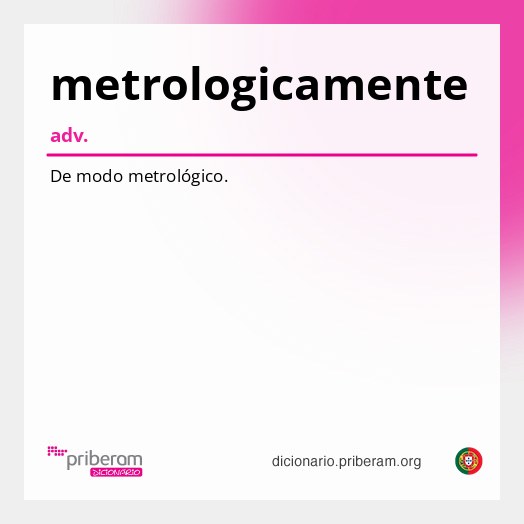 Significado de metrologicamente