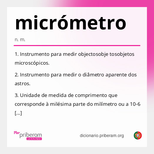 Significado de micrómetro