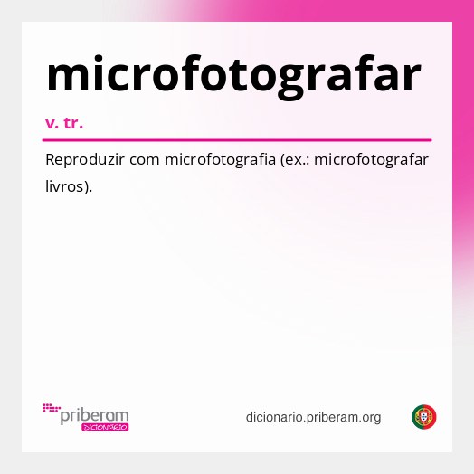Significado de microfotografar