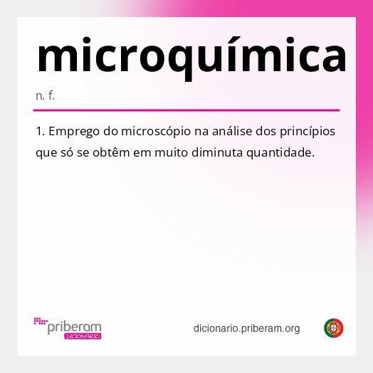 Significado de microquímica