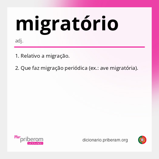 Significado de migratório