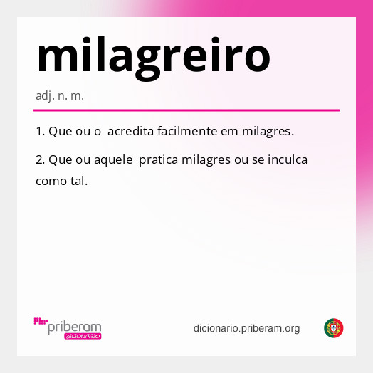 Significado de milagreiro