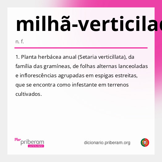 Significado de milhã-verticilada