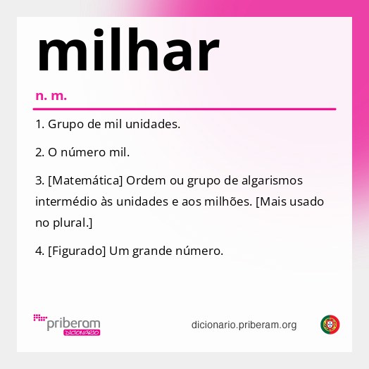 Significado de milhar