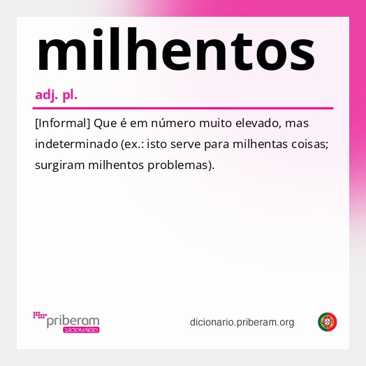 Significado de milhentos