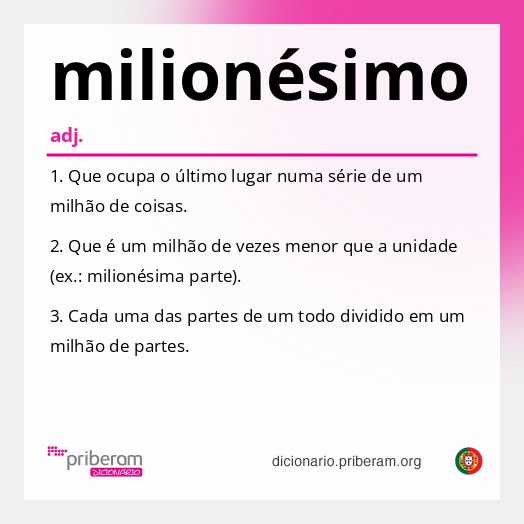 Significado de milionésimo