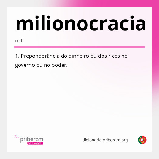 Significado de milionocracia