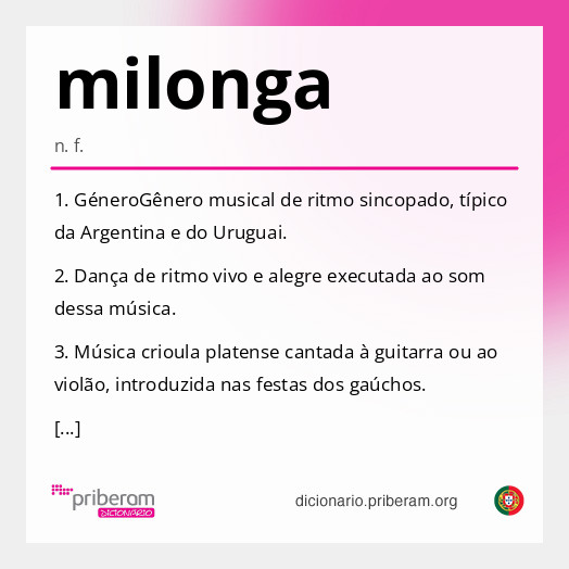 Significado de milonga