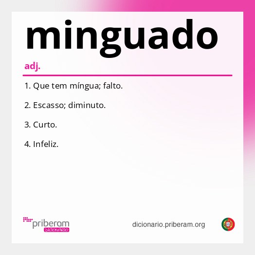 Significado de minguado