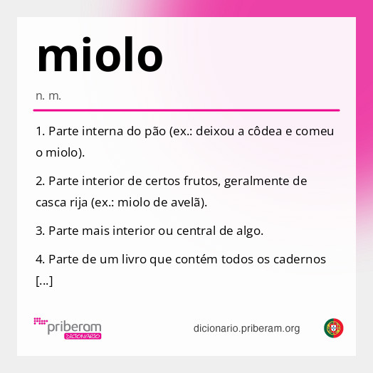 Significado de miolo