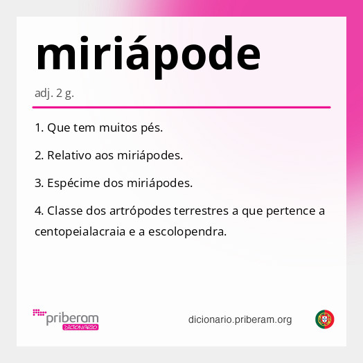 Significado de miriápode