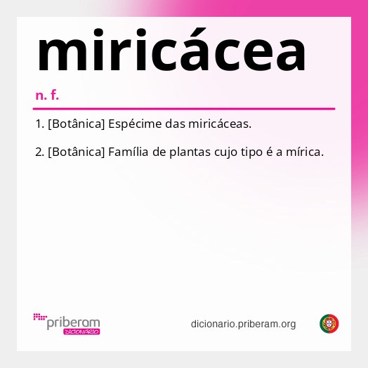 Significado de miricácea