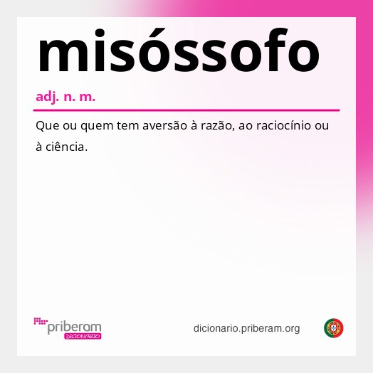 Significado de misóssofo