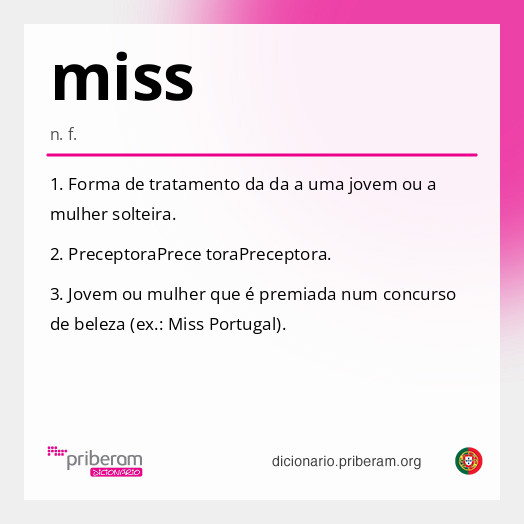 Significado de miss