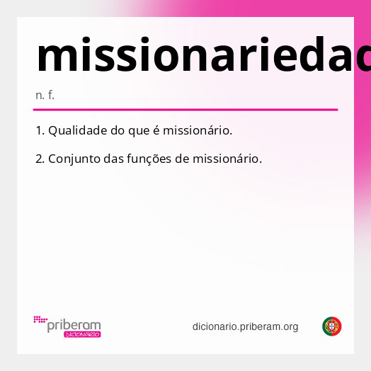 Significado de missionariedade
