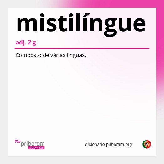 Significado de mistilíngue