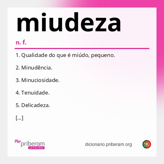Significado de miudeza