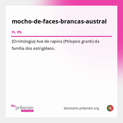 Significado de mocho-de-faces-brancas-austral