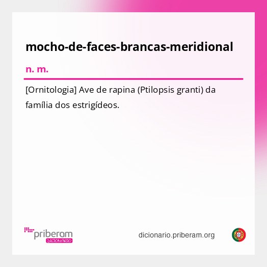 Significado de mocho-de-faces-brancas-meridional