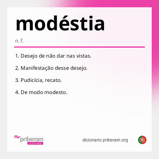 Significado de modéstia