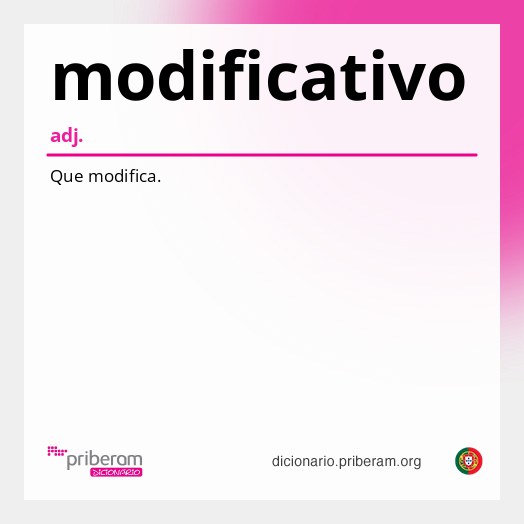 Significado de modificativo