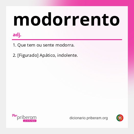 Significado de modorrento