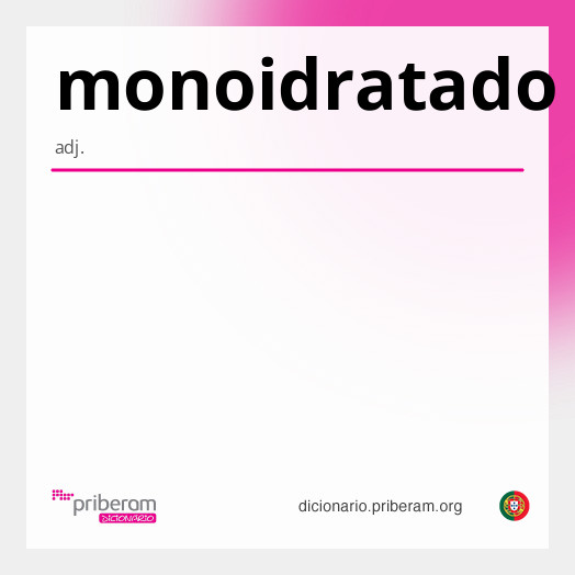 Significado de monoidratado