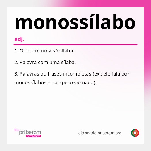 Significado de monossílabo