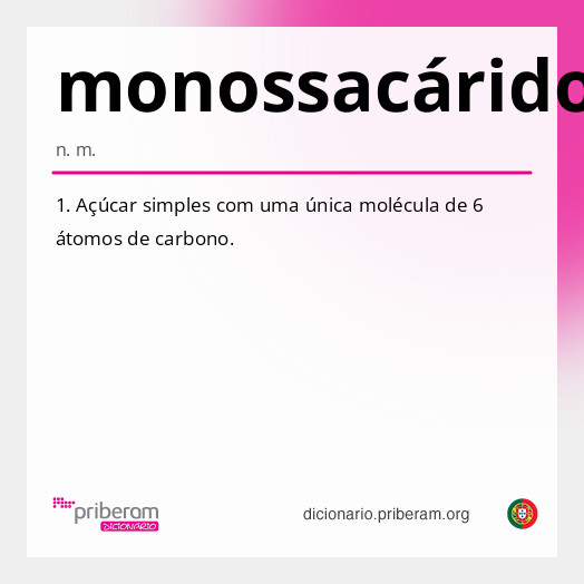 Significado de monossacárido