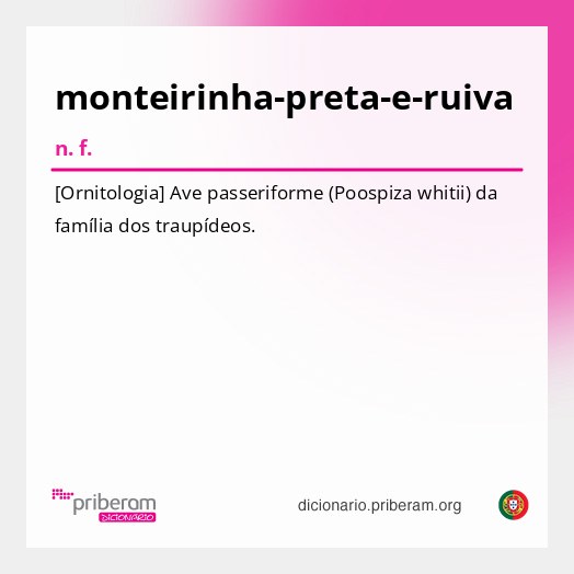 Significado de monteirinha-preta-e-ruiva