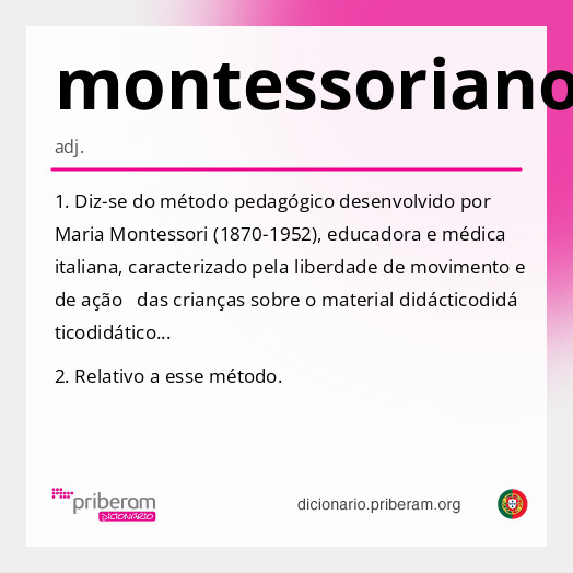 Significado de montessoriano