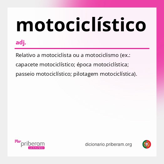 Significado de motociclístico